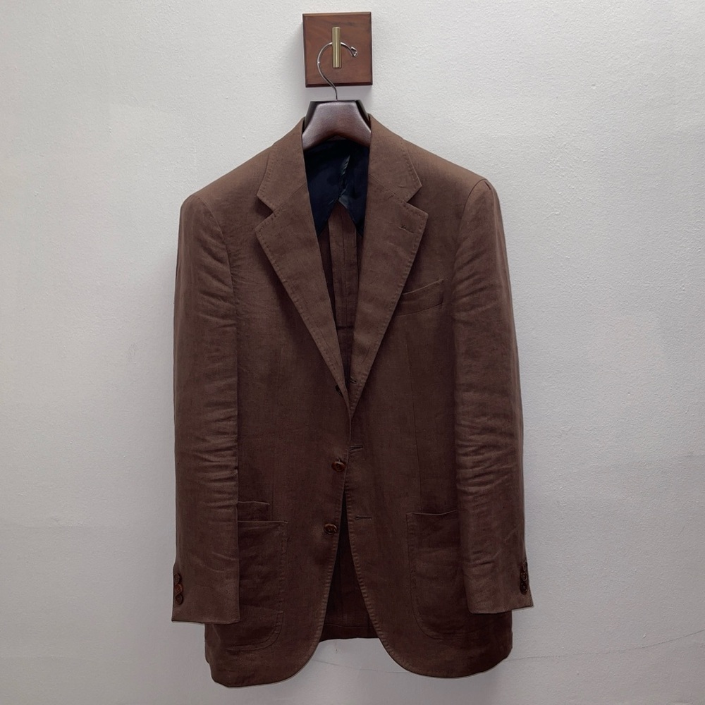 36R Spier&Mackey Brown Sport Coat Irish Linen